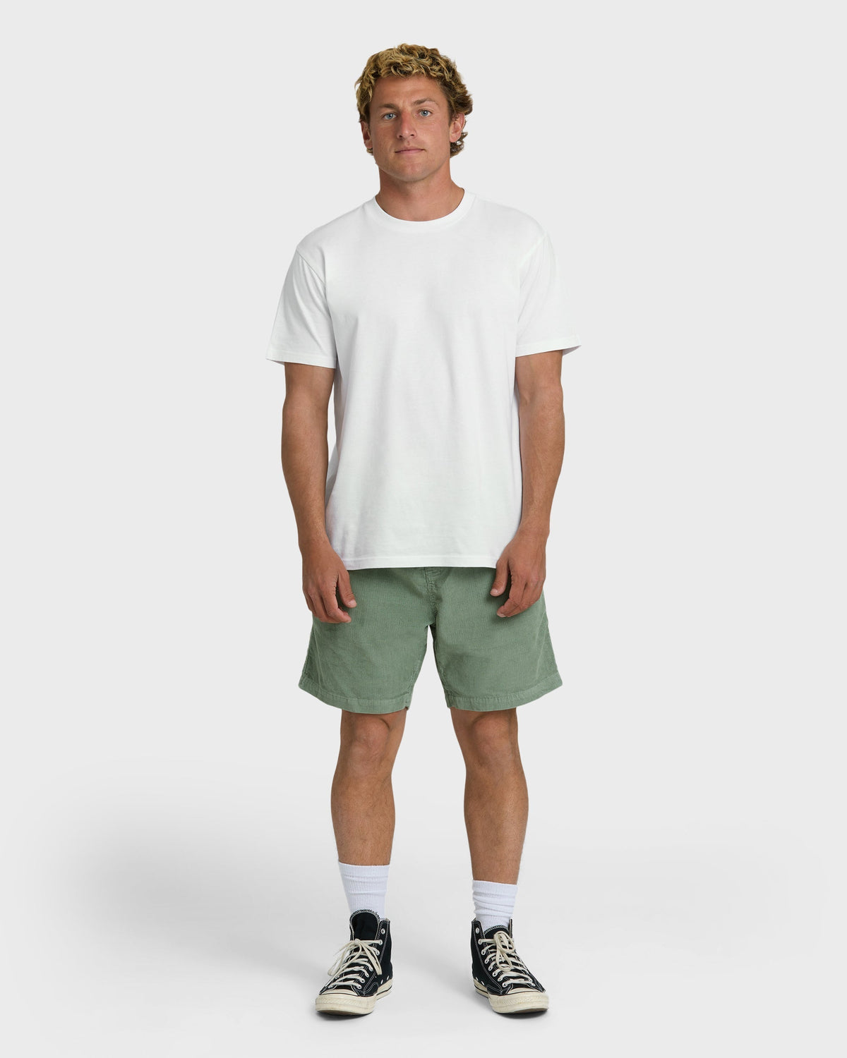Larry Layback 19 Cord Shorts - Moss