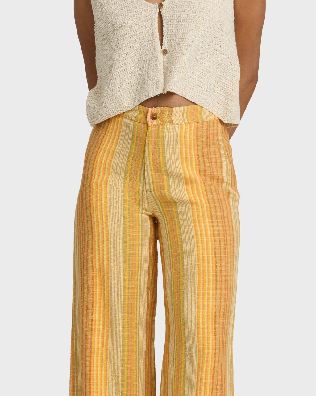 Hazy Daze Elastic Waist Pants - Brown Multi