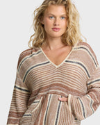 Baja Beach Hooded Sweater - White / Brown