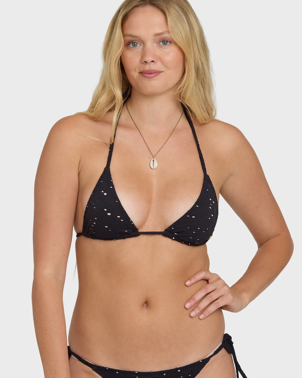 Eye On You Remi Triangle Bikini Top - Black Pebble
