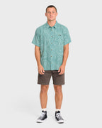 Sundays Jacquard Short Sleeve Woven Shirt - Blue Surf
