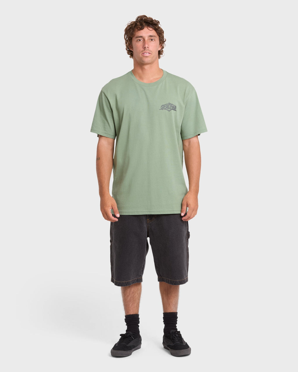 Reverse Premium Short Sleeve Cotton T-Shirt - Hedge Green